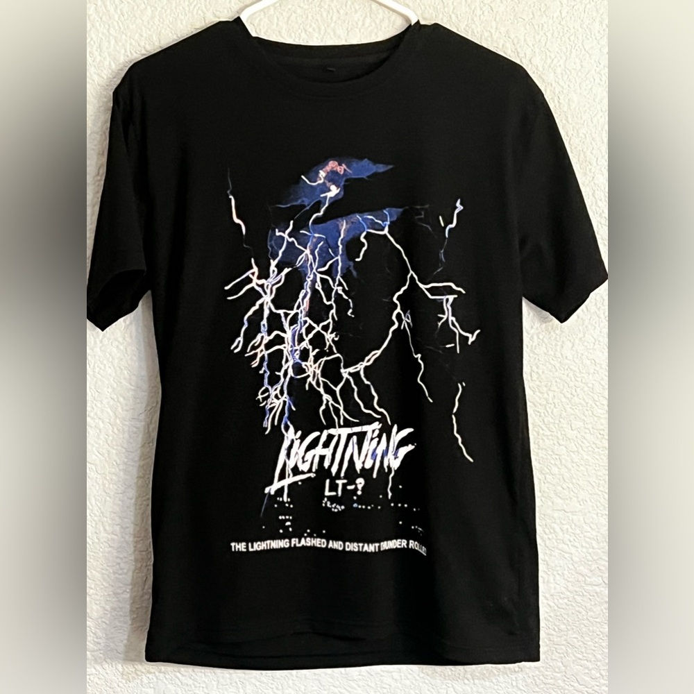 Men and Women Y2K Lightning Graphic T-Shirt, goth Harajuku Shirt NEW